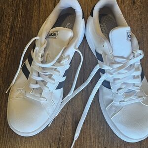 adidas White Sneakers with Black Stripes - Men's Low-Top Trainers